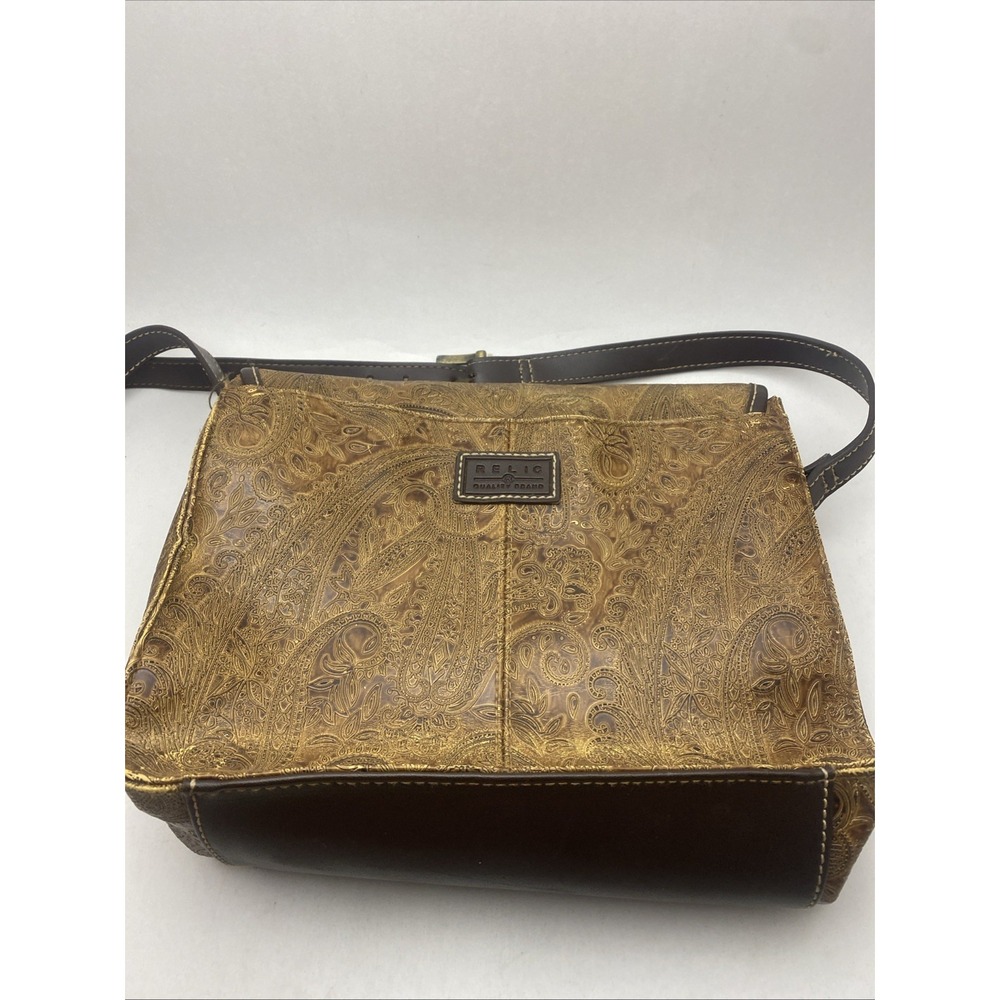 Relic Paisley Embossed Faux Leather Lined Crossbody Bag